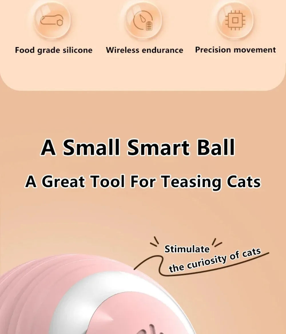 🇫🇷 Balle interactive intelligente pour chat – Jouet électronique automatique, roule toute seule et stimule l’instinct de chasse. 🇬🇧 Smart interactive cat ball – Automatic rolling electronic toy for indoor play & hunting fun.