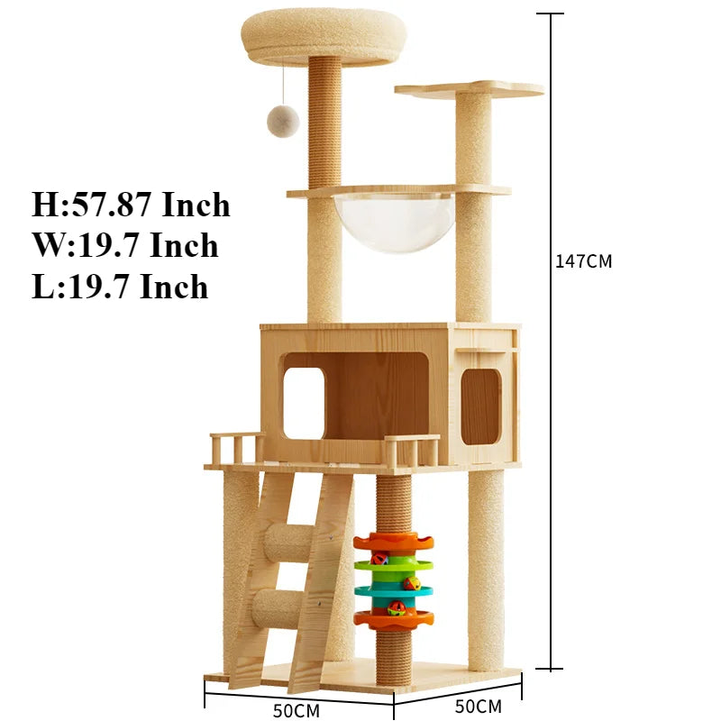 🇫🇷 Arbre à Chat Multi-Niveaux JIABINFU avec Griffoirs en Sisal, Jouets et Plateformes d’Escalade 🇬🇧 JIABINFU Multi-Level Cat Tree with Sisal Scratch Posts, Toys & Climbing Platforms