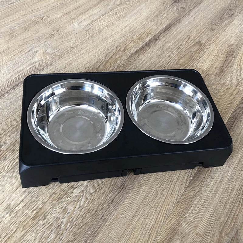 🇫🇷 Français : BOOTEELY Gamelle surélevée ajustable – Support avec 2 bols inox pour chiens  🇬🇧 English : BOOTEELY Elevated Dog Feeder – Adjustable Stand with 2 Stainless Steel Bowls