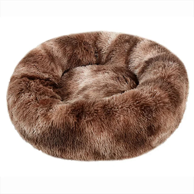 🇫🇷 Lit rond pour chiens & chats (40-90 cm) – Panier ultra doux en peluche longue, couchage chaud pour petits, moyens & grands animaux | 🇬🇧 Round Pet Bed (40-90cm) – Super Soft Long Plush Dog & Cat Bed, Warm Winter Sleeping Nest