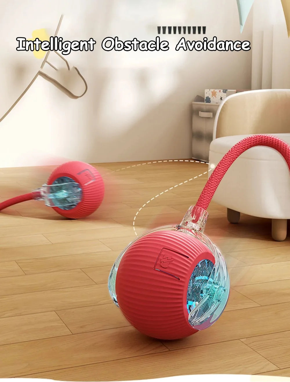 🇫🇷 Balle interactive rechargeable pour chat – balle roulante avec fausse queue, jouet intelligent imitant une souris pour stimuler et entraîner votre chat. 🇬🇧 Rechargeable smart cat ball – rolling toy with faux tail, mouse-like play for training & fun.