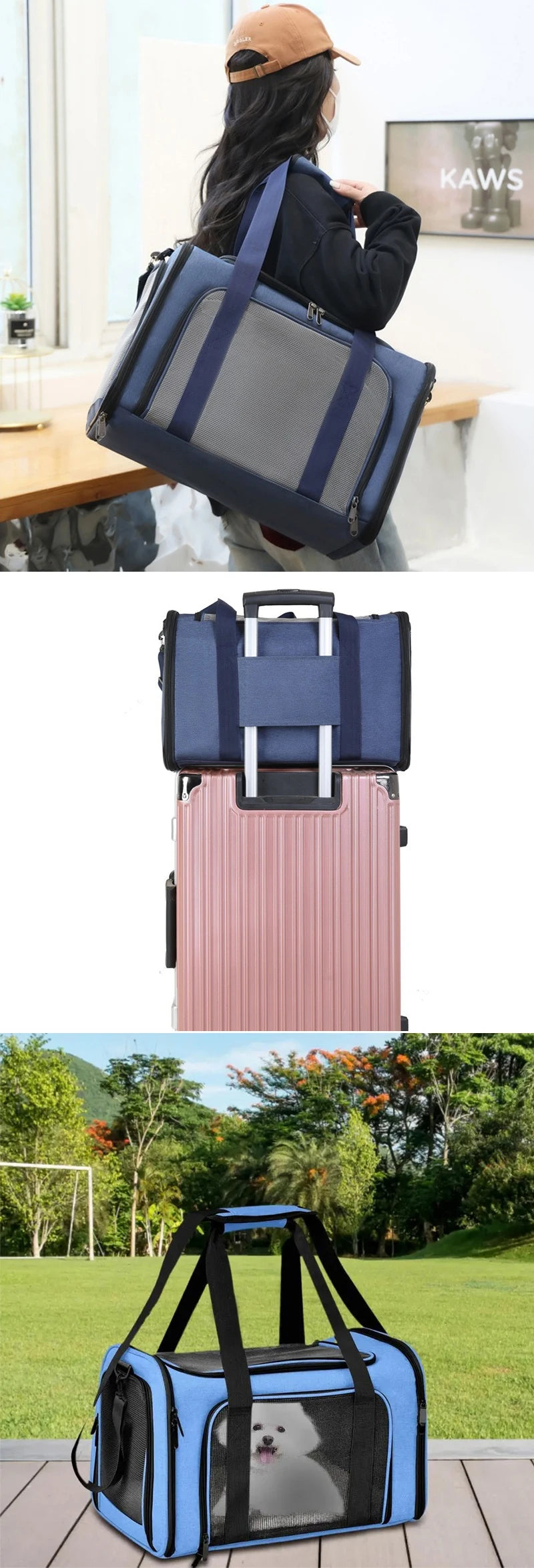 🇫🇷 Sac de transport souple pliable pour chats et petits chiens – Confortable, résistant, idéal pour les déplacements 🇬🇧 Foldable Soft Pet Carrier for Cats & Small Dogs – Comfortable & Durable for Travel