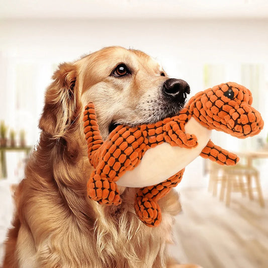 🇫🇷 Jouet dinosaure en peluche pour chiens et chats – Interactif, à mâcher, adapté aux petits chiens. 🇬🇧 Plush dinosaur toy for cats & dogs – Interactive chew toy, suitable for small dogs.