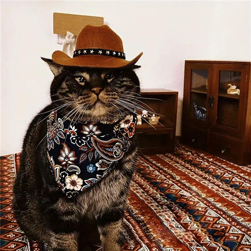 🇫🇷 Chapeau Cowboy pour chien & chat – Chapeau ajustable, accessoire déguisement & protection solaire pour petits et moyens animaux | 🇬🇧 Pet Cowboy Hat for Dogs & Cats – Adjustable Costume & Sun Hat for Small Medium Pets