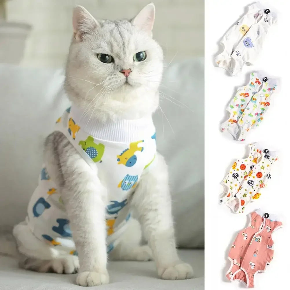 🇫🇷 Combinaison de récupération pour chat – Tenue post-opératoire & post-partum, douce et confortable | 🇬🇧 Pet Surgery Recovery Suit – Comfortable Cat Postpartum & Post-Surgery Shirt