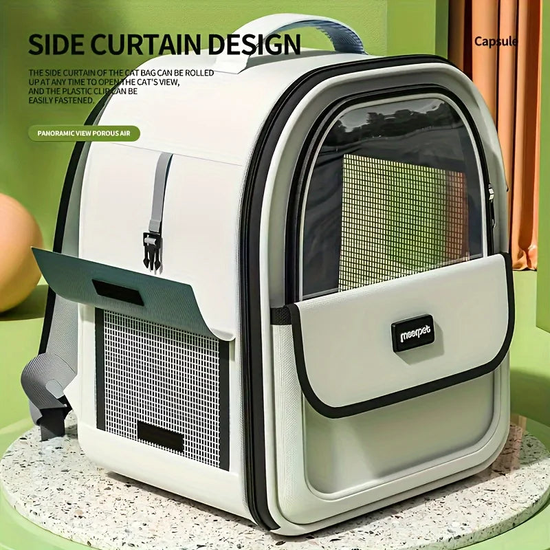 🇫🇷 Sac à dos transparent pour animaux – Capsule rigide respirante pour chats et petits chiens, idéal pour les sorties et voyages 🇬🇧 Transparent Pet Backpack – Breathable Capsule Carrier for Cats & Small Dogs, Perfect for Outdoor Travel