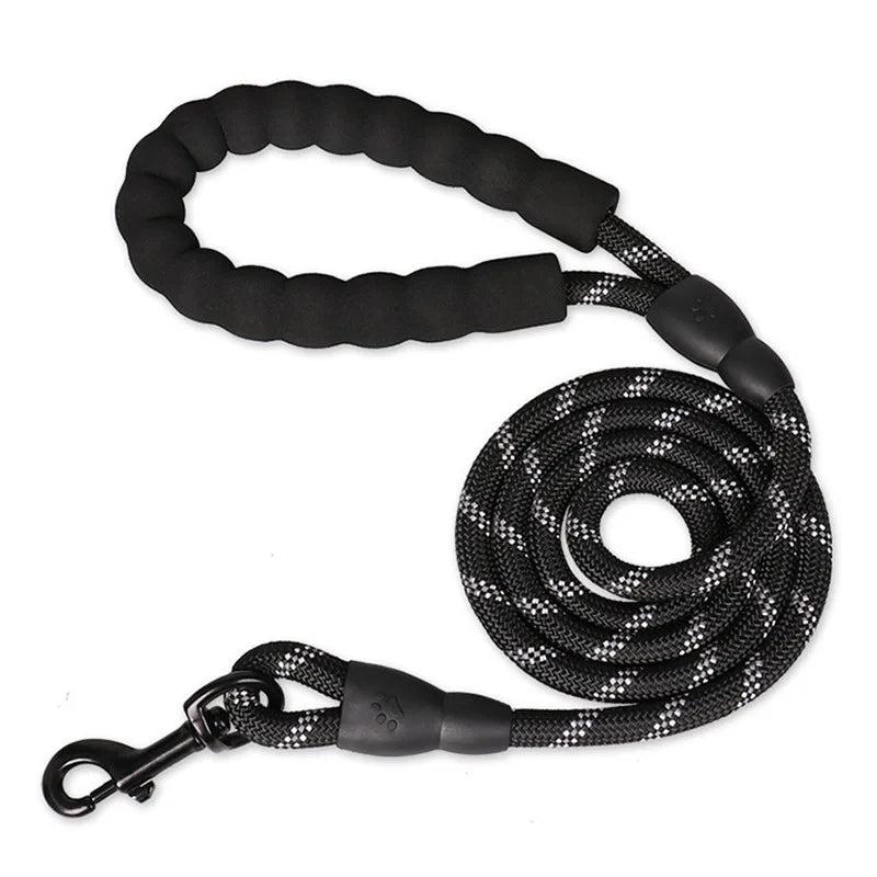 🇫🇷 Laisse pour chien réfléchissante avec poignée rembourrée – Corde double résistante pour chiens puissants, plus de sécurité et de contrôle  🇬🇧 Reflective Dog Leash with Padded Handle – Double Heavy-Duty Rope for Strong Dogs, Enhanced Safety & Control
