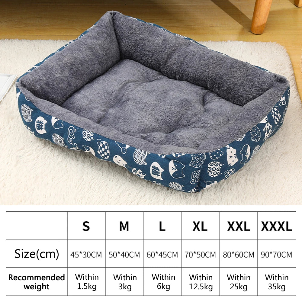 🇫🇷 Grand lit chaud pour chien et chat, canapé niche avec tapis épais respirant.  🇬🇧 Large warm dog & cat bed, sofa house with thick breathable mat.