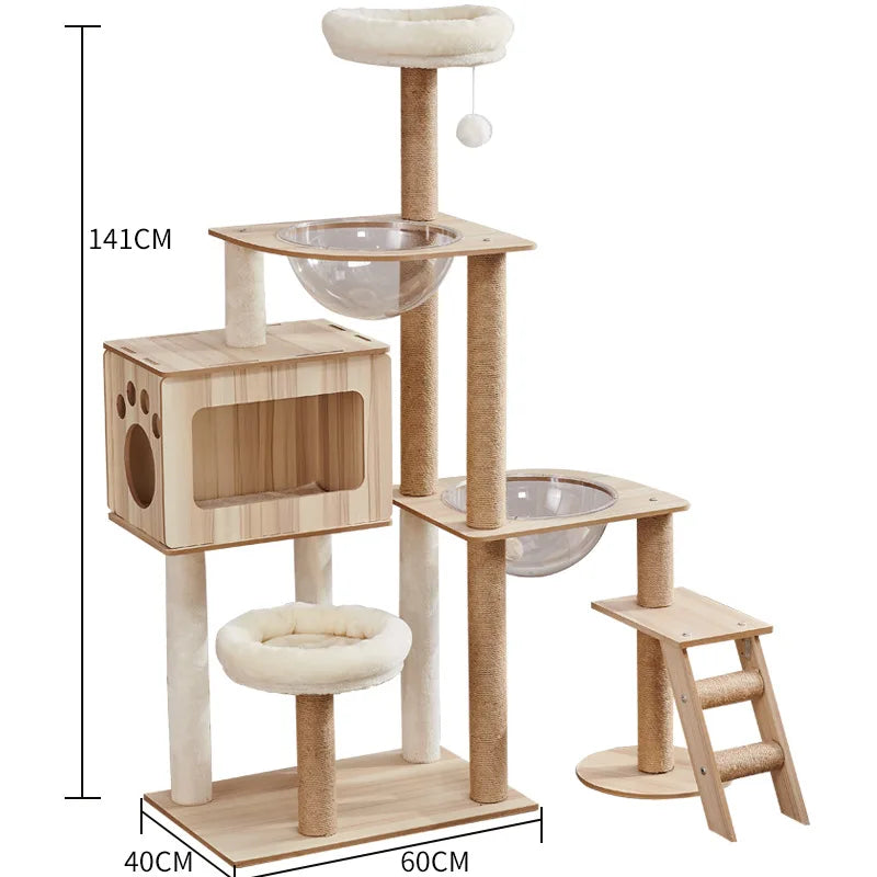 🇫🇷 Arbre à Chat Multi-Niveaux JIABINFU avec Griffoirs en Sisal, Jouets et Plateformes d’Escalade 🇬🇧 JIABINFU Multi-Level Cat Tree with Sisal Scratch Posts, Toys & Climbing Platforms