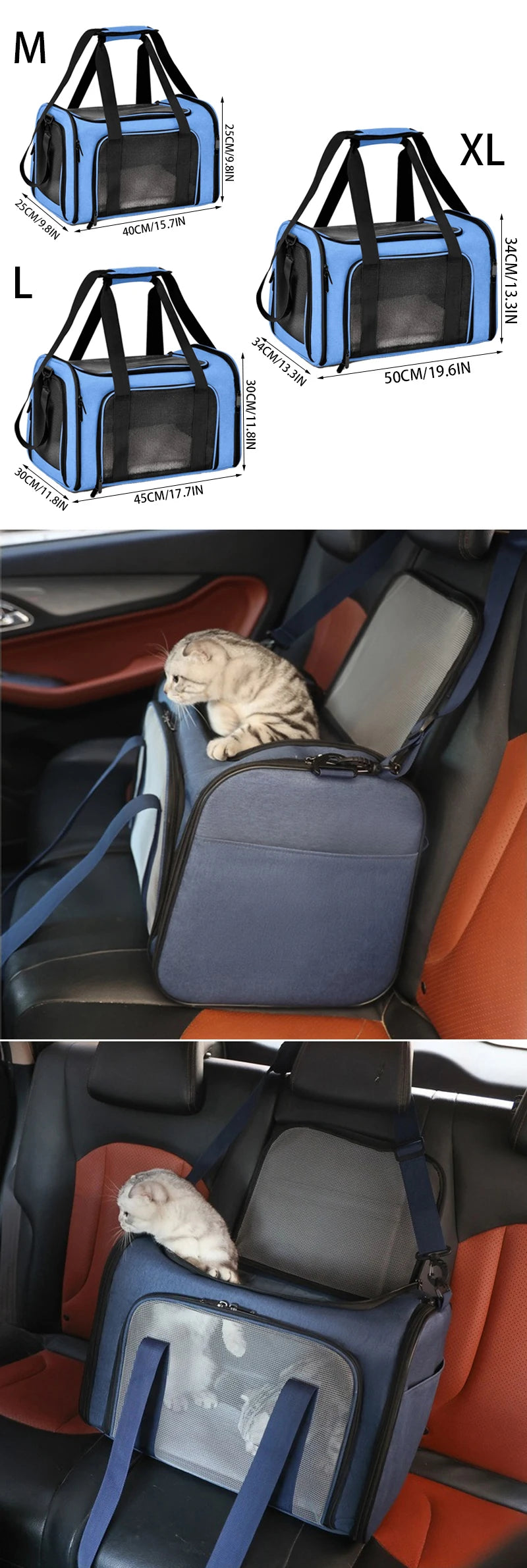 🇫🇷 Sac de transport souple pliable pour chats et petits chiens – Confortable, résistant, idéal pour les déplacements 🇬🇧 Foldable Soft Pet Carrier for Cats & Small Dogs – Comfortable & Durable for Travel