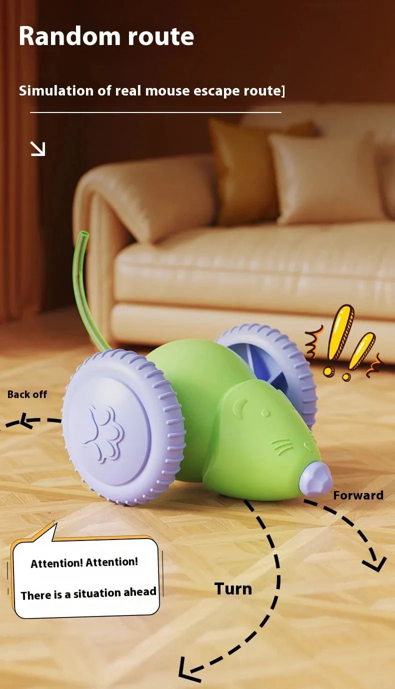 🇫🇷 Français : Jouet interactif pour chat – Souris électrique intelligente, silencieuse et anti-stress  🇬🇧 Anglais : Interactive Toy for Cats – Smart Silent Electric Mouse, Stress-Relief Play