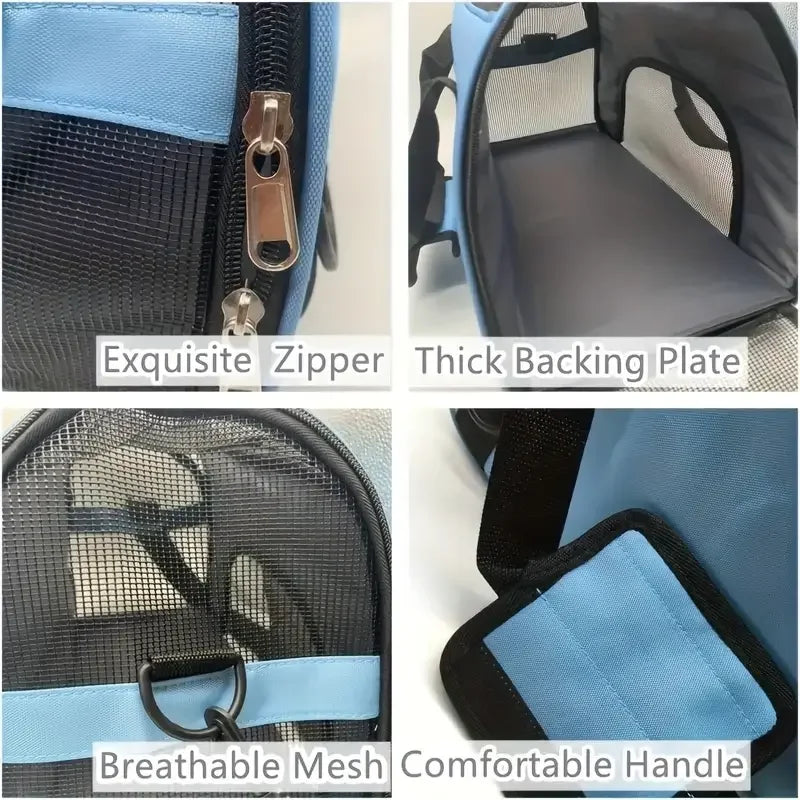 🇫🇷 Sac de transport portable pour chien et chat – Sac respirant en maille pour voyages et sorties  🇬🇧 Portable Dog & Cat Carrier Bag – Breathable mesh travel tote for pets