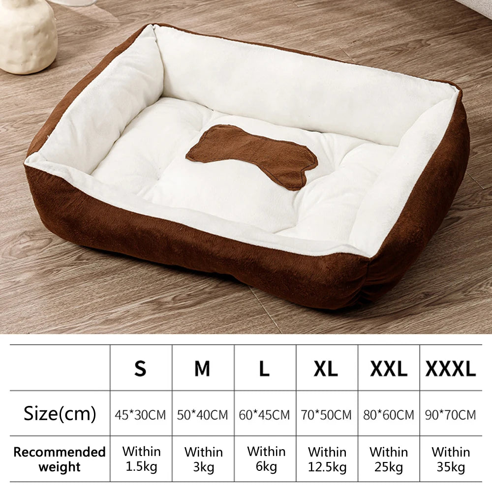 🇫🇷 Grand lit chaud pour chien et chat, canapé niche avec tapis épais respirant.  🇬🇧 Large warm dog & cat bed, sofa house with thick breathable mat.