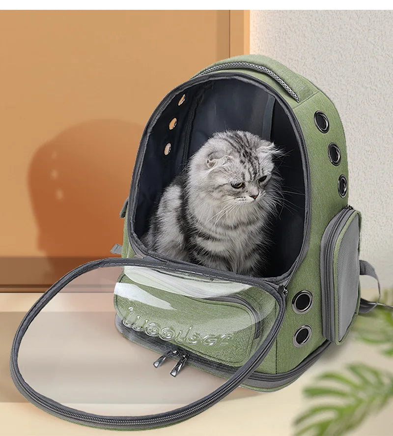 🇫🇷 Sac à dos transparent pour chat – Transporteur respirant pour chats et petits chiens, idéal pour voyages et sorties  🇬🇧 Transparent Cat Carrier Backpack – Breathable travel bag for cats & small dogs, perfect for outdoor trips