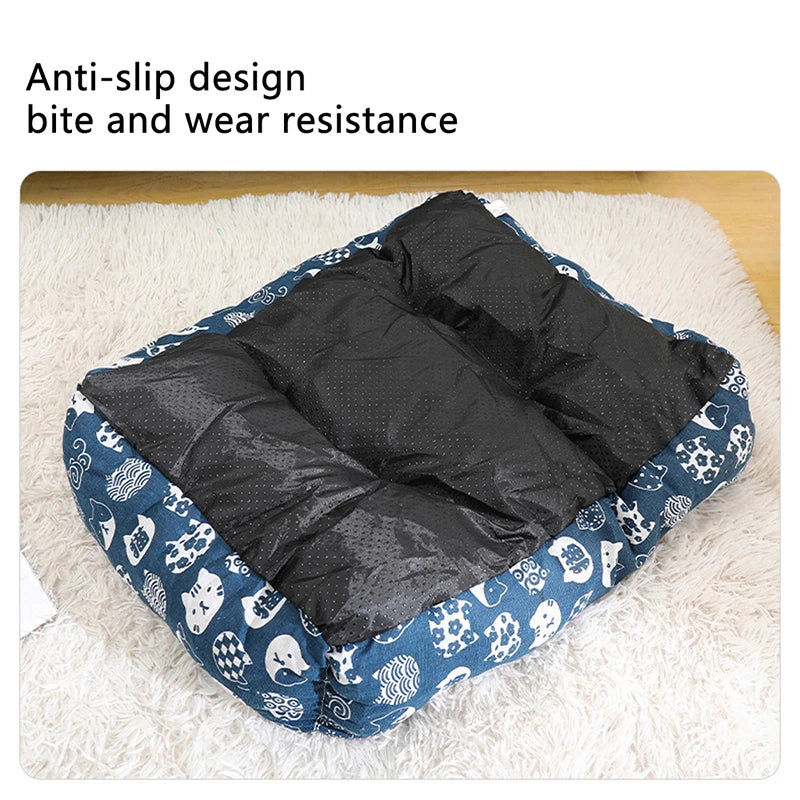 🇫🇷 Grand lit chaud pour chien et chat, canapé niche avec tapis épais respirant.  🇬🇧 Large warm dog & cat bed, sofa house with thick breathable mat.