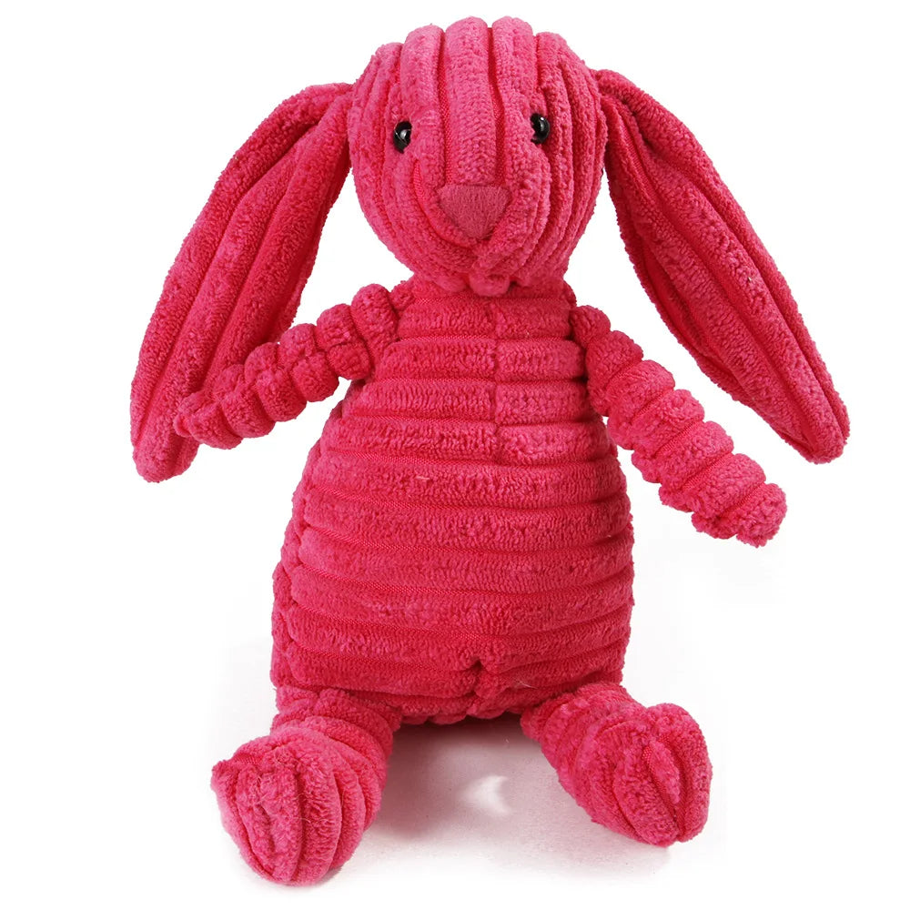 🇫🇷 Jouet en peluche avec couineur pour chien – Singe ou cochon en velours côtelé, nettoie les dents, résistant pour grands chiens. 🇬🇧 Corduroy monkey/pig plush dog toy with squeaker – Tooth cleaning, durable for large dogs.