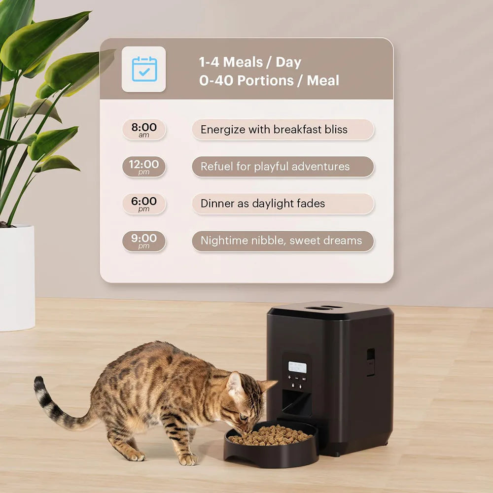 🇫🇷 🍽️ Nourriture programmée et lente – évite les excès ⏱️ Contrôle du temps – pour chiens et chats 🇬🇧 🍽️ Timed & slow feeding – avoids overeating ⏱️ Time control – for cats & dogs