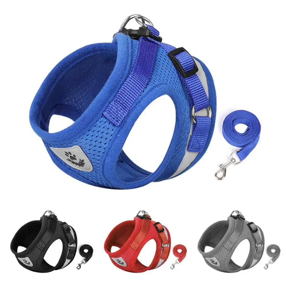 🇫🇷 Français : Harnais pour chat avec laisse – Réglable, réfléchissant et anti‑fugue – Gilet en maille pour chats et petits chiens  🇬🇧 English : Cat Harness & Leash Set – Adjustable, Reflective, Escape‑Proof Mesh Vest for Cats & Small Dogs