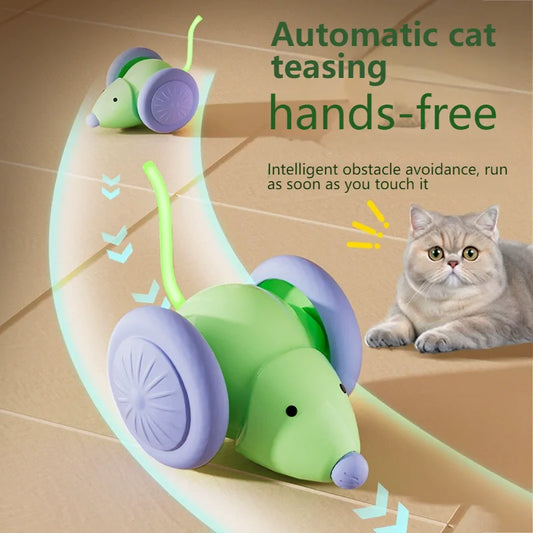 🇫🇷 Français : Jouet interactif pour chat – Souris électrique intelligente, silencieuse et anti-stress  🇬🇧 Anglais : Interactive Toy for Cats – Smart Silent Electric Mouse, Stress-Relief Play