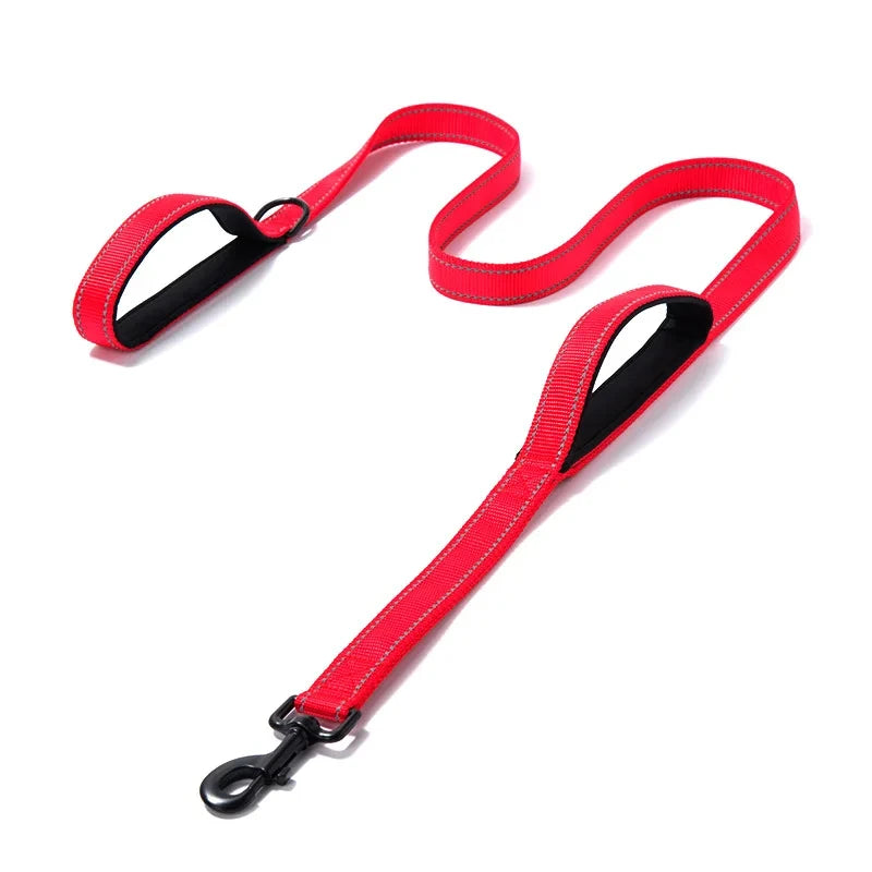 🇫🇷 Laisse pour chien double poignée – Laisse de dressage robuste pour promenade, voyage et contrôle renforcé  🇬🇧 Double Handle Dog Leash – Heavy-duty training lead for outdoor walks, travel & better control