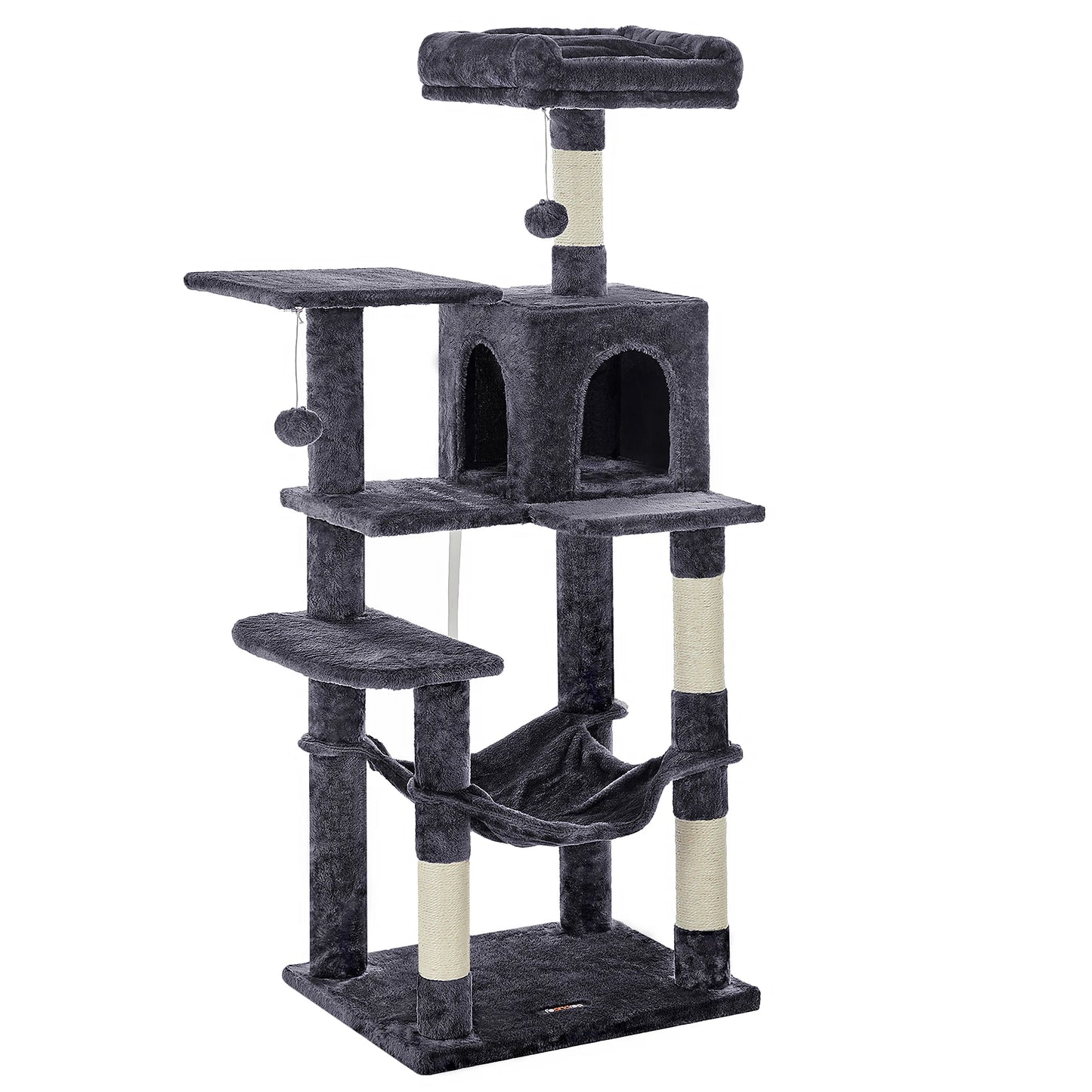 🇫🇷 Arbre à chat Feandrea 143 cm – Tour d’intérieur multi-niveaux avec 4 poteaux à griffer, 2 plateformes et niche en peluche 🇬🇧 Feandrea Cat Tree 143 cm – Multi-Level Indoor Cat Tower with 4 Scratching Posts, 2 Perches & Plush Condo Cave
