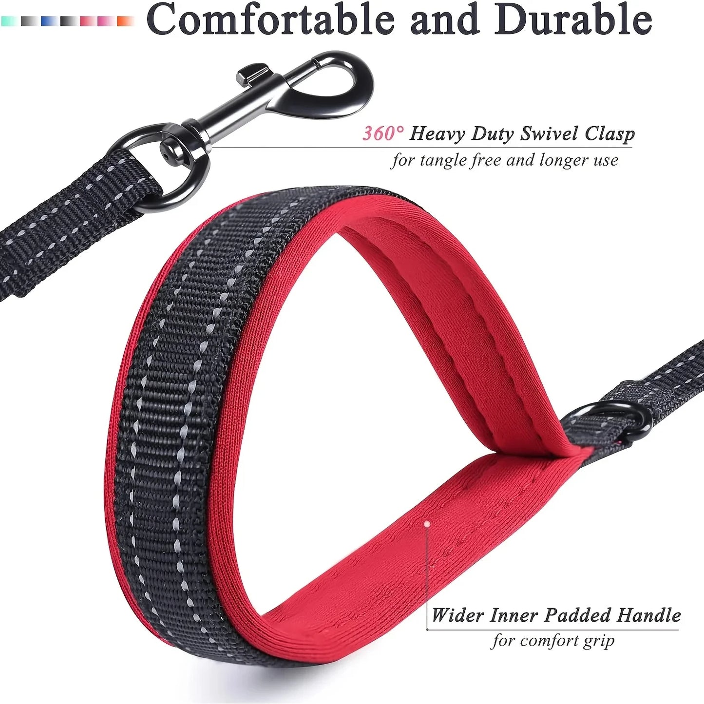 🇫🇷 Laisse pour chien double poignée – Laisse de dressage robuste pour promenade, voyage et contrôle renforcé  🇬🇧 Double Handle Dog Leash – Heavy-duty training lead for outdoor walks, travel & better control
