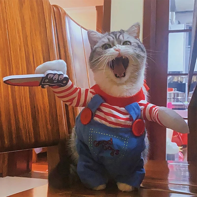 🇫🇷 Vêtements amusants pour chats – Costumes Halloween & Cosplay, Combinaisons douces et chaudes pour chats & petits chiens | 🇬🇧 Funny Cat Clothes – Halloween Cosplay Costumes, Soft Warm Outfits for Cats & Small Dogs