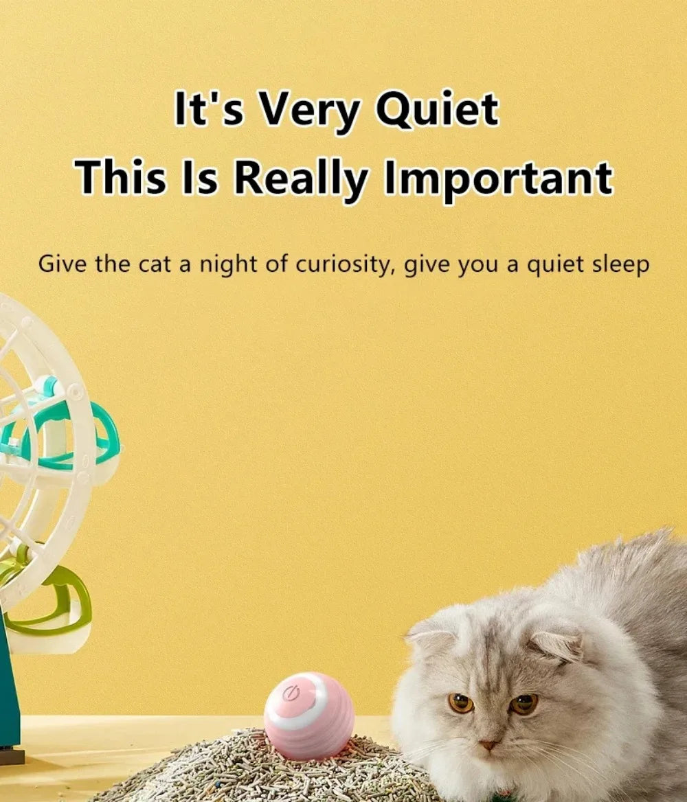 🇫🇷 Balle interactive intelligente pour chat – Jouet électronique automatique, roule toute seule et stimule l’instinct de chasse. 🇬🇧 Smart interactive cat ball – Automatic rolling electronic toy for indoor play & hunting fun.