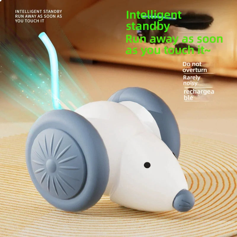 🇫🇷 Français : Jouet interactif pour chat – Souris électrique intelligente, silencieuse et anti-stress  🇬🇧 Anglais : Interactive Toy for Cats – Smart Silent Electric Mouse, Stress-Relief Play