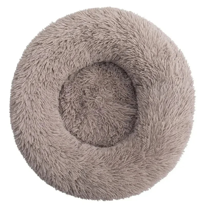 🇫🇷 Lit rond pour chiens & chats (40-90 cm) – Panier ultra doux en peluche longue, couchage chaud pour petits, moyens & grands animaux | 🇬🇧 Round Pet Bed (40-90cm) – Super Soft Long Plush Dog & Cat Bed, Warm Winter Sleeping Nest