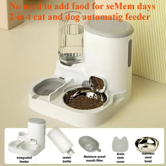 🇫🇷 Gamelle & distributeur automatique pour chats et chiens – bol intégré pour eau et nourriture, pratique pour boire & manger. 🇬🇧 Automatic feeder & water bowl for cats & dogs – integrated food & water dish for easy eating & drinking.