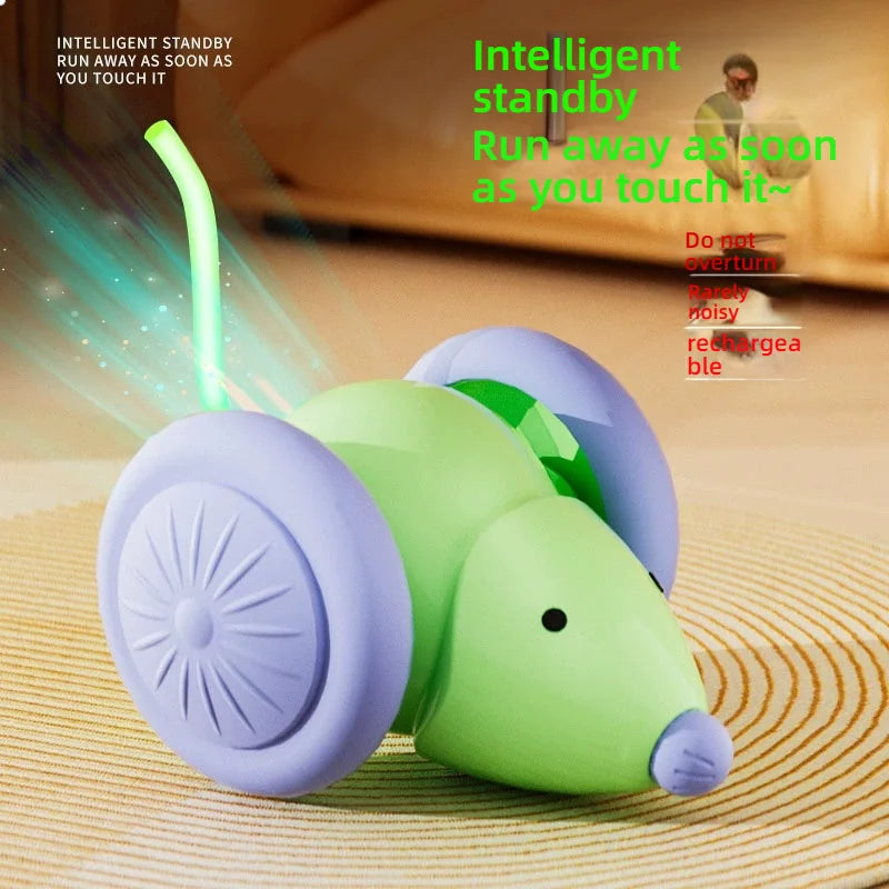 🇫🇷 Français : Jouet interactif pour chat – Souris électrique intelligente, silencieuse et anti-stress  🇬🇧 Anglais : Interactive Toy for Cats – Smart Silent Electric Mouse, Stress-Relief Play