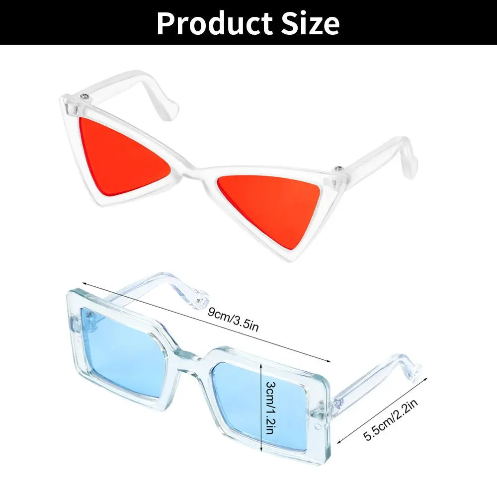 🇫🇷 Lunettes pour animaux – Accessoire photo amusant, lunettes carrées, rondes ou triangulaires pour chats & petits chiens | 🇬🇧 Pet Eyeglasses – Multicolor Square, Round & Triangle Glasses for Cats & Dogs Photo Props