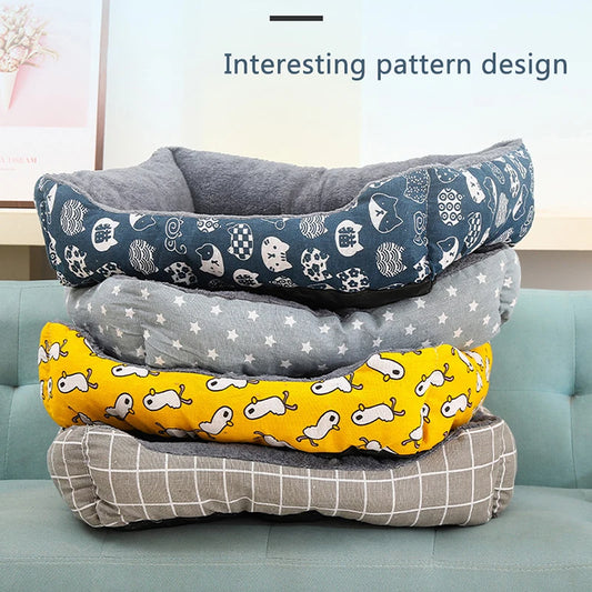🇫🇷 Grand lit chaud pour chien et chat, canapé niche avec tapis épais respirant.  🇬🇧 Large warm dog & cat bed, sofa house with thick breathable mat.