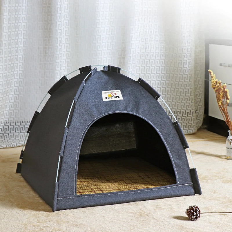 🇫🇷 Maison pliable pour chat – Tente portable toutes saisons avec tapis rafraîchissant, respirante et adaptée intérieur/extérieur 🇬🇧 Foldable Cat House – All-Season Pet Tent with Cooling Mat, Portable, Breathable, for Indoor & Outdoor Use