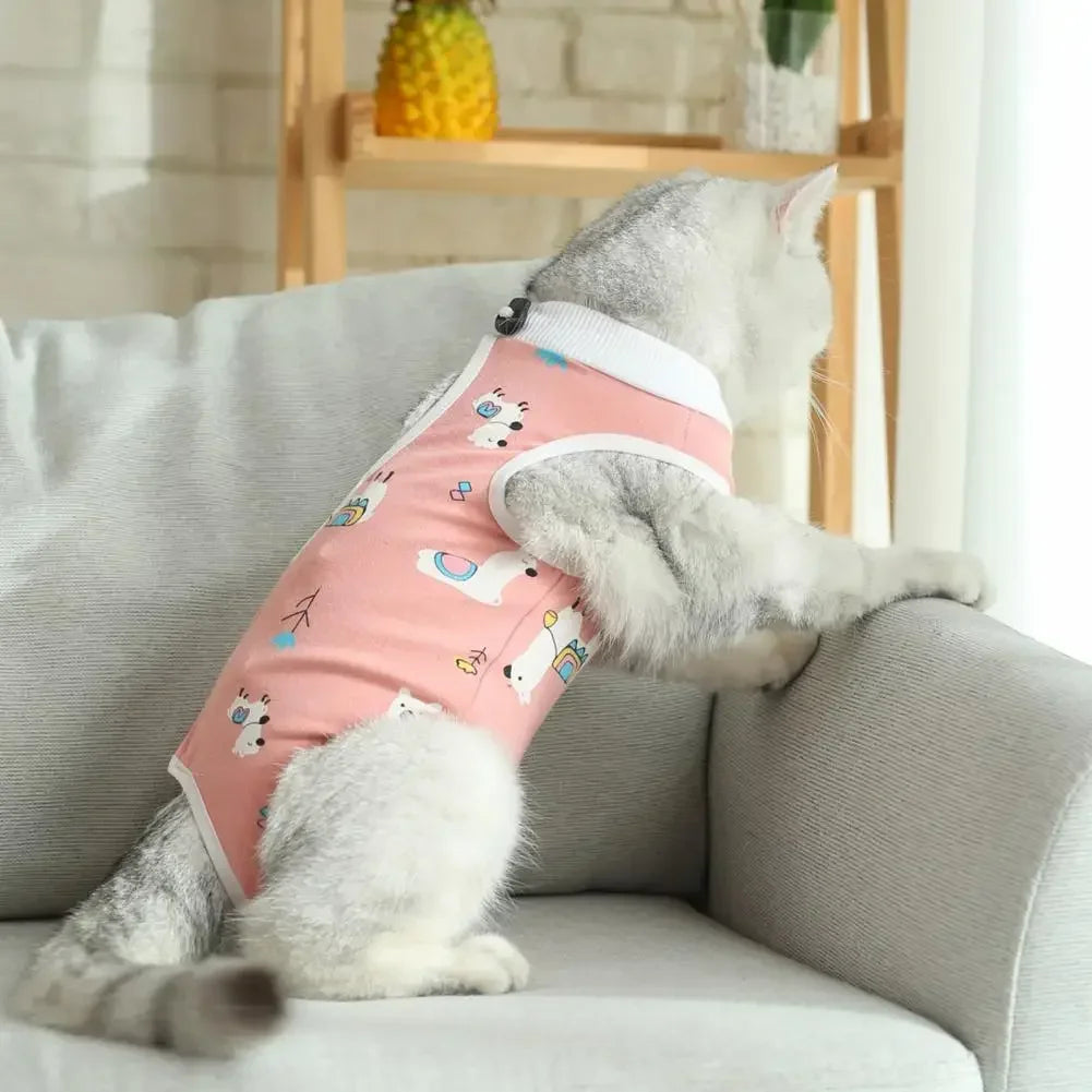 🇫🇷 Combinaison de récupération pour chat – Tenue post-opératoire & post-partum, douce et confortable | 🇬🇧 Pet Surgery Recovery Suit – Comfortable Cat Postpartum & Post-Surgery Shirt