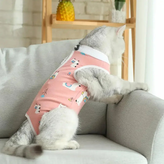🇫🇷 Combinaison de récupération pour chat – Tenue post-opératoire & post-partum, douce et confortable | 🇬🇧 Pet Surgery Recovery Suit – Comfortable Cat Postpartum & Post-Surgery Shirt