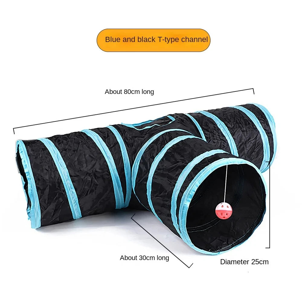 🇫🇷 Tunnel pliable pour chat – jouet interactif d’intérieur, tunnel de jeu respirant avec bruit de papier pour stimuler et amuser votre chat. 🇬🇧 Foldable cat play tunnel – indoor breathable toy with crinkle paper sound for endless fun.