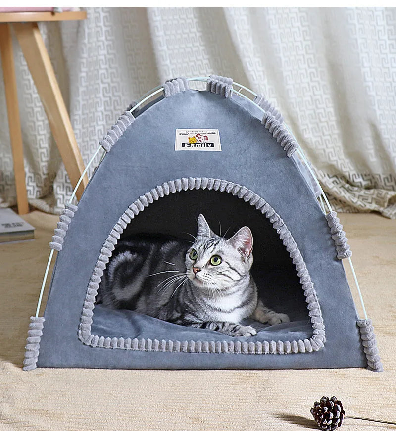 🇫🇷 Maison pliable pour chat – Tente portable toutes saisons avec tapis rafraîchissant, respirante et adaptée intérieur/extérieur 🇬🇧 Foldable Cat House – All-Season Pet Tent with Cooling Mat, Portable, Breathable, for Indoor & Outdoor Use