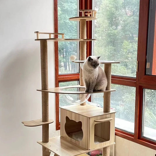 🇫🇷 Arbre à Chat Multi-Niveaux JIABINFU avec Griffoirs en Sisal, Jouets et Plateformes d’Escalade 🇬🇧 JIABINFU Multi-Level Cat Tree with Sisal Scratch Posts, Toys & Climbing Platforms