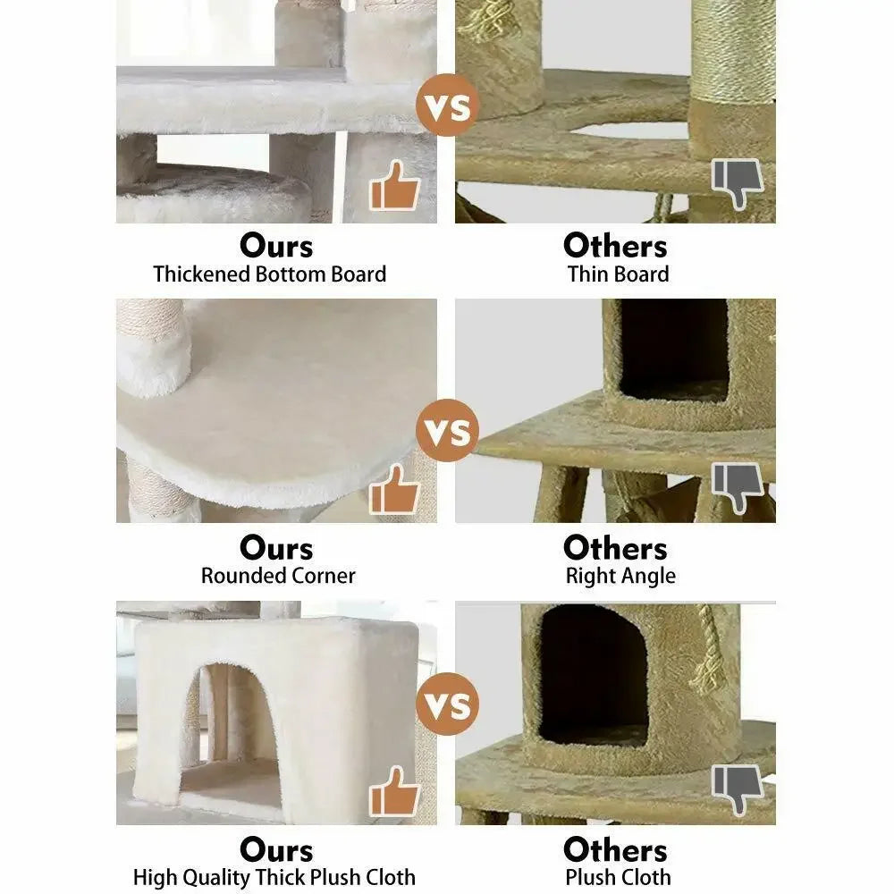 🇫🇷 Français : Arbre à chat 170 cm, tour en peluche avec niches et griffoirs. Parfait pour chats d’intérieur.  🇬🇧 English: 170cm cat tree, plush tower with condos and scratchers. Ideal for indoor cats.
