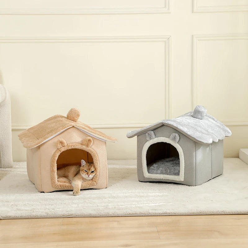 🇫🇷 Maison pliable pour animaux – Grotte lavable et amovible, canapé-lit pour petit chien et chat de petite à moyenne taille 🇬🇧 Foldable Pet House – Removable & Washable Cave Sofa Bed for Extra Small Dogs and Small/Medium Cats