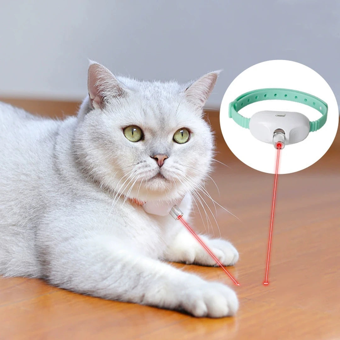 🇫🇷 Français : Collier laser pour chats – Jouet interactif automatique USB rechargeable  🇬🇧 English : Laser Pointer Cat Collar – Automatic USB Rechargeable Interactive Toy