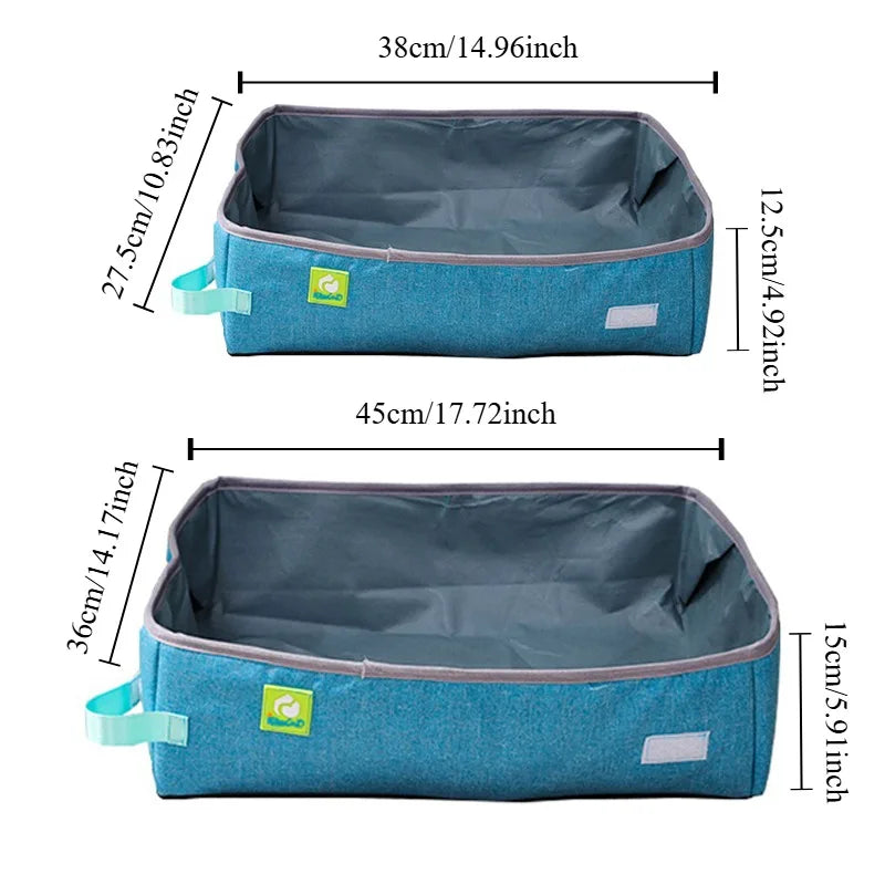 🇫🇷 Bac à Litière Semi-Fermé pour Chat – Pliable, Portable, Étanche en Tissu Oxford | 🇬🇧 Semi Enclosed Cat Litter Box – Foldable, Portable, Waterproof Oxford Cloth Cat Toilet