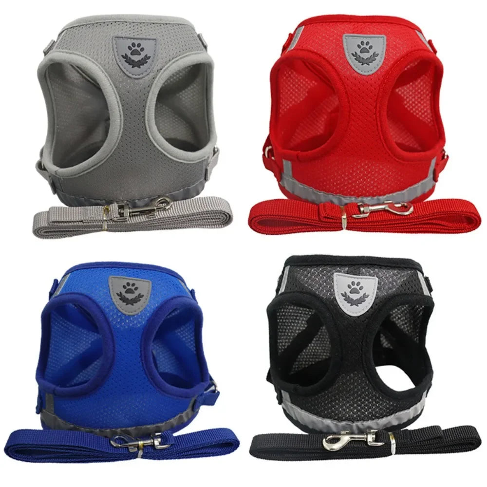 🇫🇷 Français : Harnais pour chat avec laisse – Réglable, réfléchissant et anti‑fugue – Gilet en maille pour chats et petits chiens  🇬🇧 English : Cat Harness & Leash Set – Adjustable, Reflective, Escape‑Proof Mesh Vest for Cats & Small Dogs