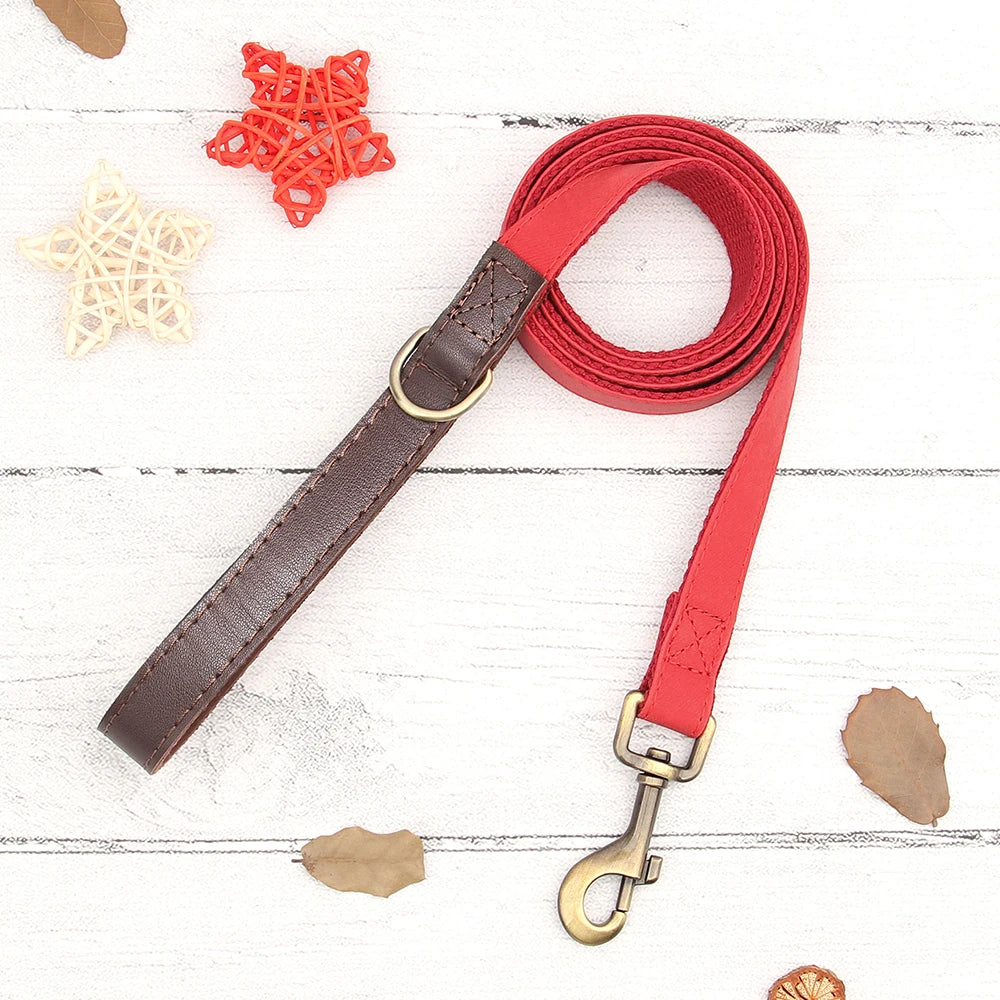 🇫🇷 Collier & laisse personnalisés en cuir PU, médaille gravée offerte. Pour petits & grands chiens (ex : carlin, labrador). 🇬🇧 PU leather custom collar & leash with free engraved tag. For small & large dogs (e.g. pug, labrador).