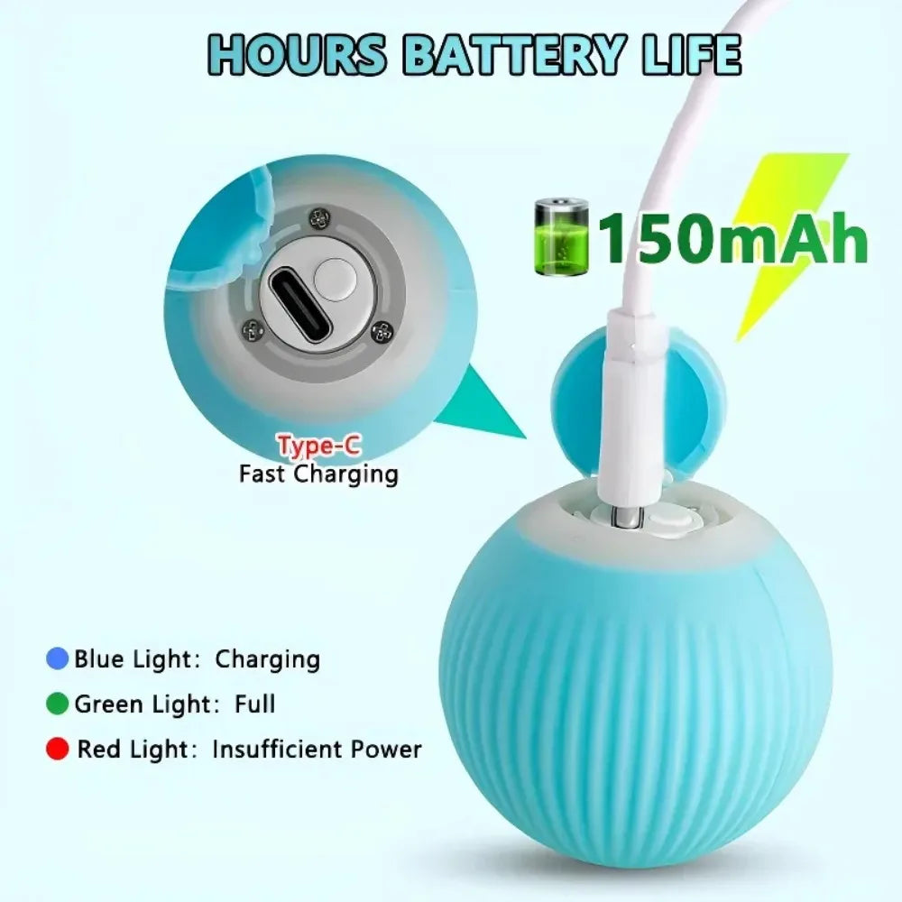 🇫🇷 Balle interactive intelligente pour chat – Jouet électronique automatique, roule toute seule et stimule l’instinct de chasse. 🇬🇧 Smart interactive cat ball – Automatic rolling electronic toy for indoor play & hunting fun.