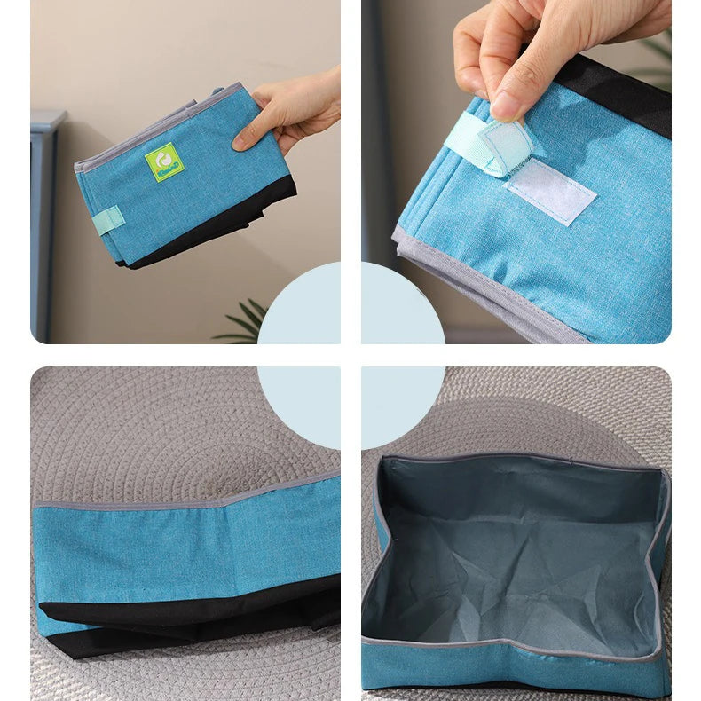 🇫🇷 Bac à Litière Semi-Fermé pour Chat – Pliable, Portable, Étanche en Tissu Oxford | 🇬🇧 Semi Enclosed Cat Litter Box – Foldable, Portable, Waterproof Oxford Cloth Cat Toilet