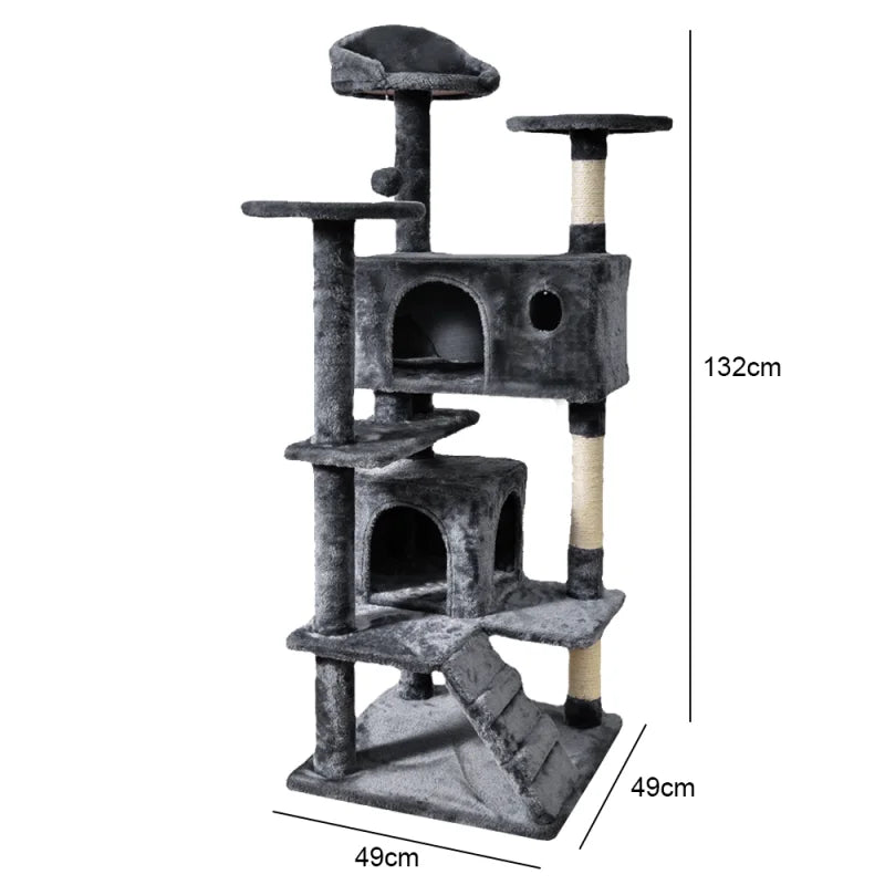 🇫🇷 Tour à Chat Multi-Niveaux avec Griffoirs, Niches et Jouets pour Chatons 🇬🇧 Multi-Level Cat Tree Tower with Scratch Posts, Condos & Kitten Toys